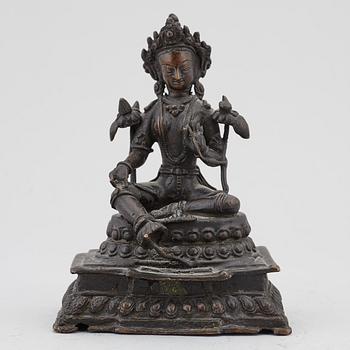 GUDOM/BODHISATTVA, kopparlegering, tibet/sinotibetansk, 1900-tal.