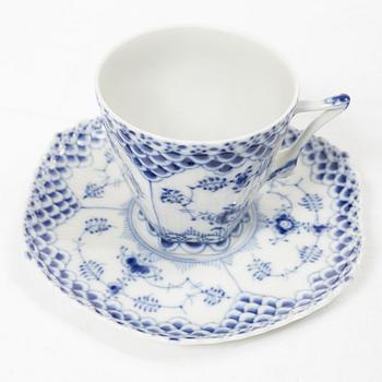 Royal Copenhagen, kaffeservis, 11 delar, porslin, "Musselmalet", mestadels helblonde, Danmark,
