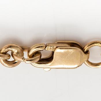 Rannkoru, 14K kultaa, timantteja n. 0.12 ct yht ja safiireja.