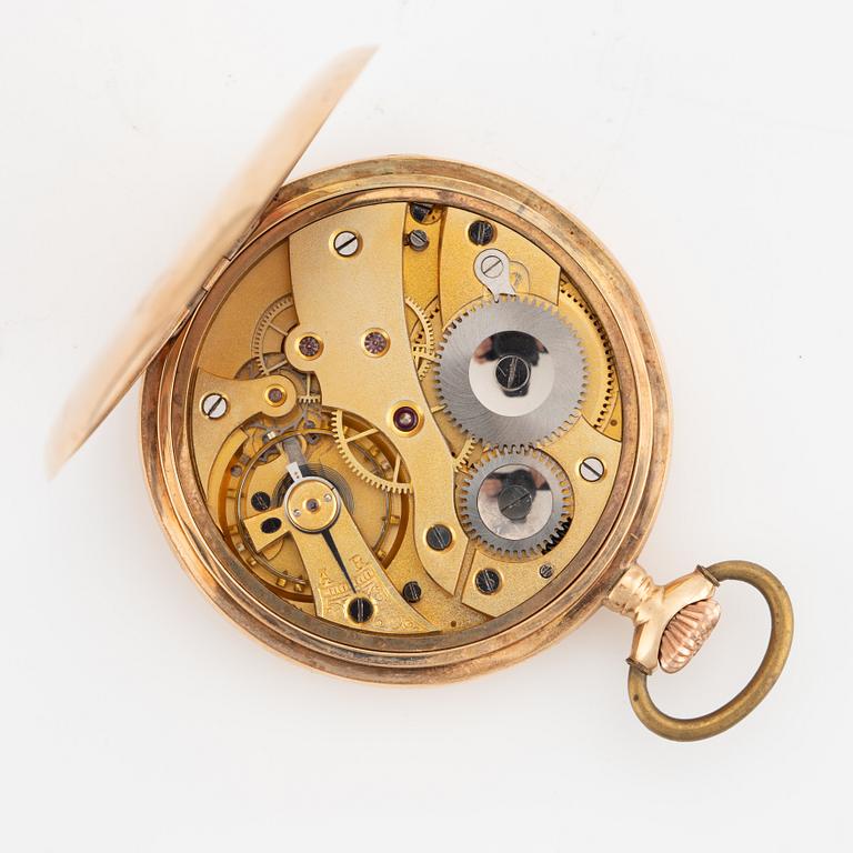 Pocket watch, 14K gold, 50 mm.