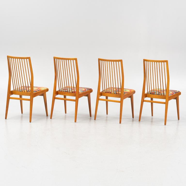 Four beech chairs, mid 20th Century.