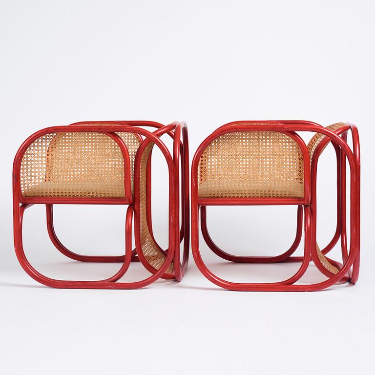 Jan Bocan, a pair of easy chairs, Thonet, provenance the Czechoslovakian embassy in Stockholm 1972.