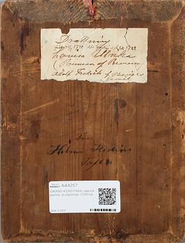 OKÄND KONSTNÄR, olja på pannå, ej signerad, 1700-tal.