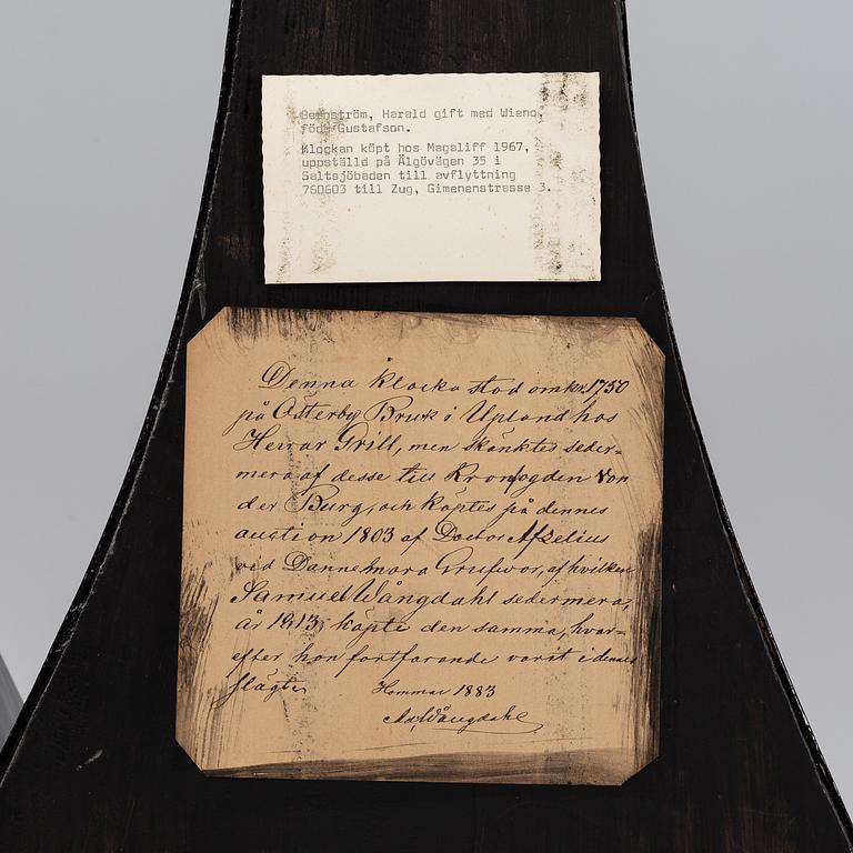 A Rococo longcase clock by Petter Ernst (Stockholm 1753-1784).