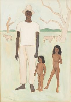 Einar Jolin, akvarell, signerad och daterad Port of Spain, Trinidad 1933.