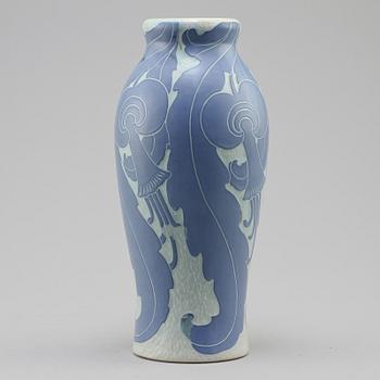 VAS, stengods, jugend, "Sgrafitto", Josef Ekberg, Gustafsberg, 1918.