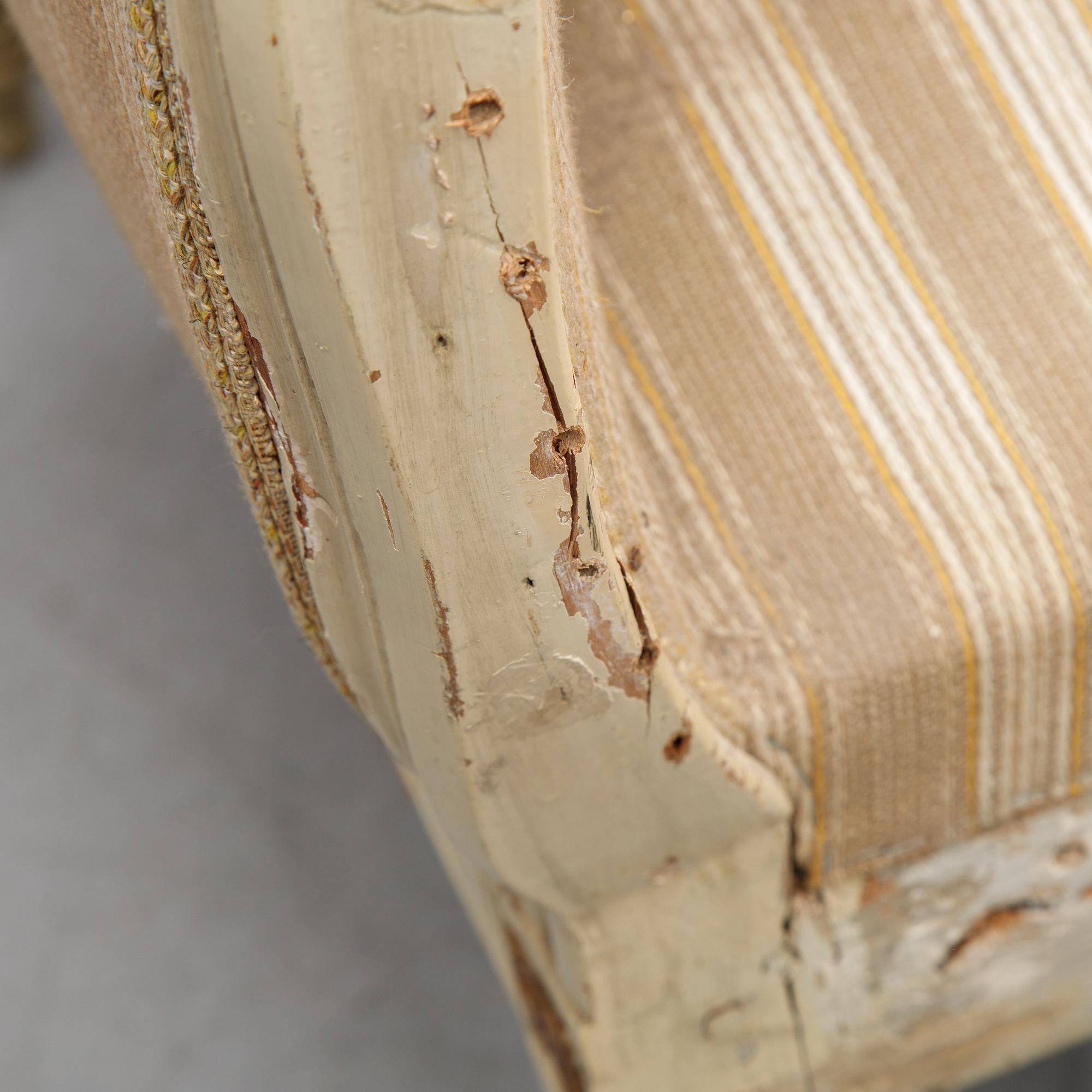 A Gustavian sofa, secondhalf of the 18th Century.