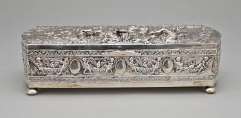 SKRIN, silver, barockstil, troligen Rostock, Tyskland. 1800-talets andra hälft. Vikt ca 1156 g.