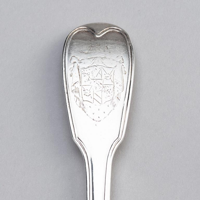 The von Fersen cutlery, a set of French silver cutlery, three pieces, 18th century.