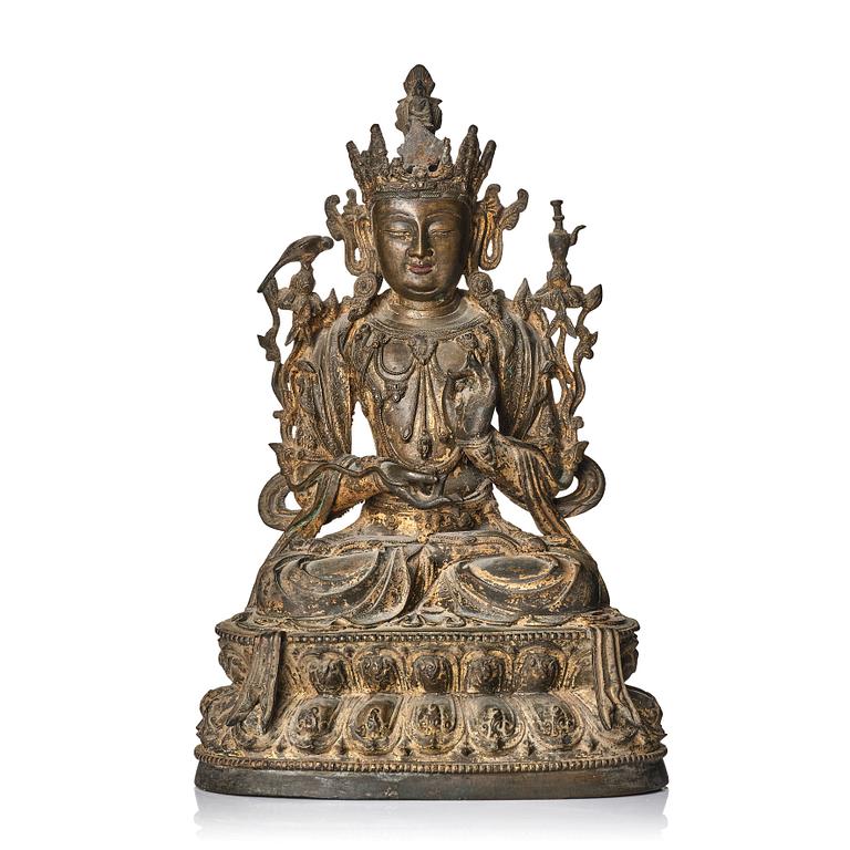 Guanyin, brons. Mingdynastin (1368-1644).
