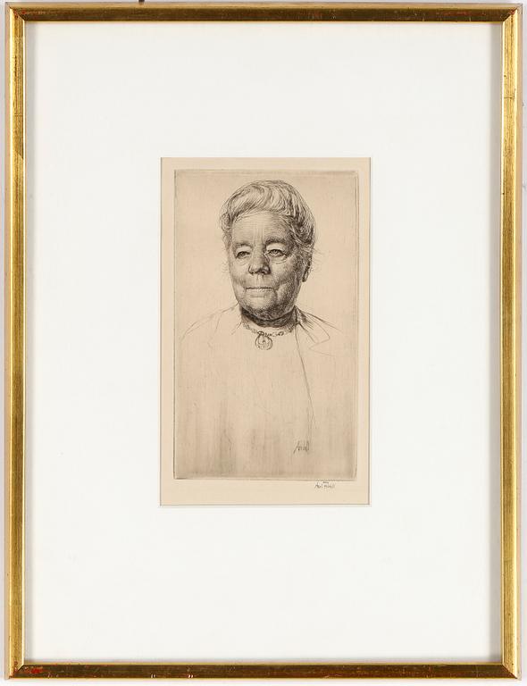 AXEL FRIDELL, etsning, signerad.