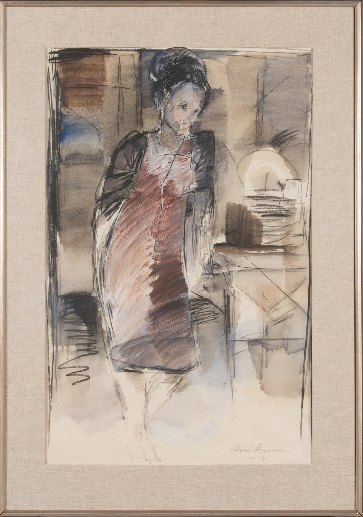 Mauri Heinonen, mixed media on paper, signed and dated -64.