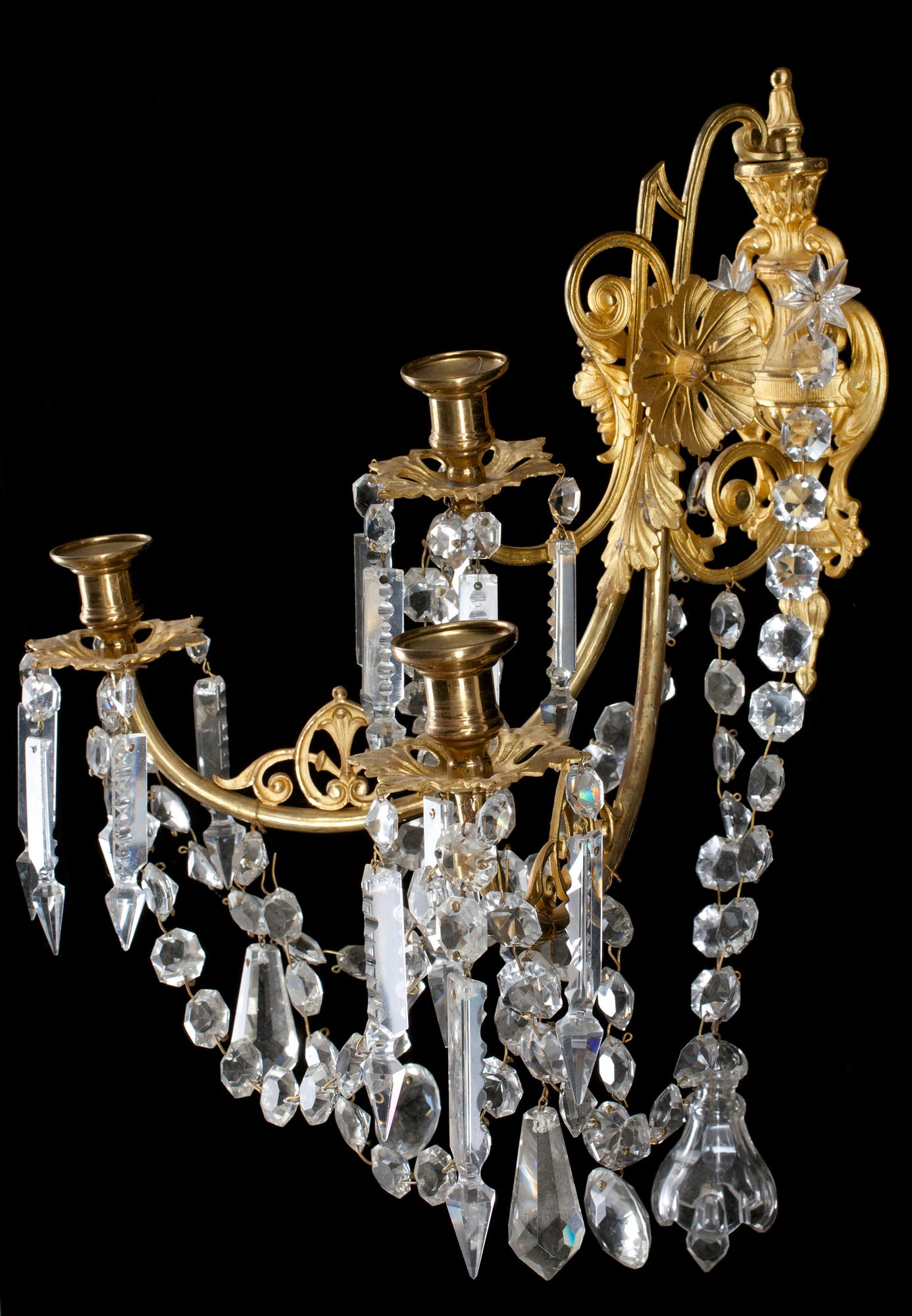 VÄGGAPPLIQUER, ett par, oscarianska, 1800-talets slut.