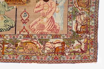 An antique pictoral Tabriz, Northwestern Persia, c. 218 x 148 cm.