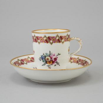 A CUP with SAUCER, and SAUCER, Royal Vienna, 18th Century.