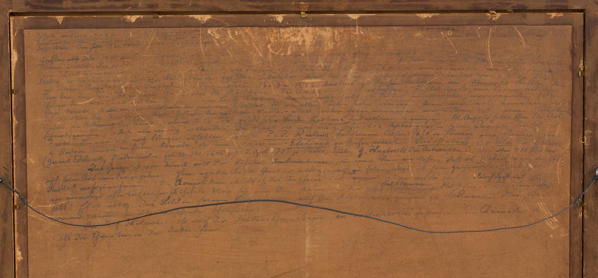 GÉRARD I EDELINCK, engraving on paper, circa 1660, after Peter Paul Rubens after Leonardo da Vinci. Signed in the plate.