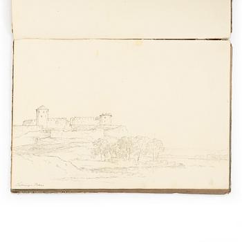 Carl Johan Fahlcrantz, Sketchbook with 28 topographical pencil drawings.