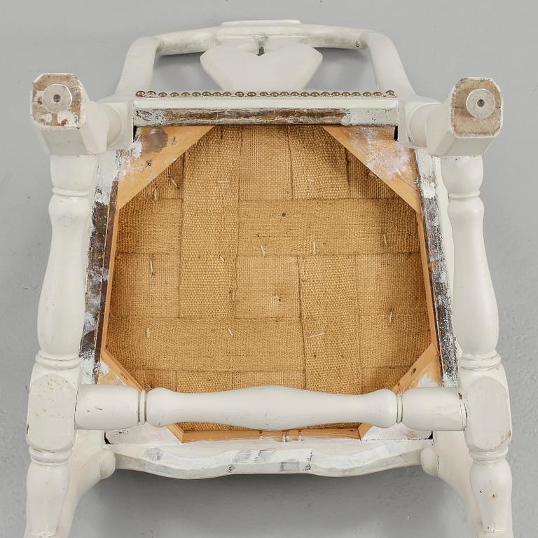 STOLAR, 4 st, senbarockstil samt en st senbarock. 1900-tal respektive 1700-tal-.