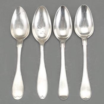 MATSKEDAR, 4 st, silver, bland annat Stephan Westerstråhle, Stockholm 1809. 1800-tal. Vikt ca 435 gram.