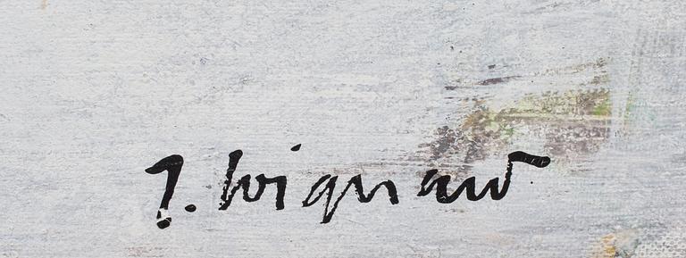 JAMES COIGNARD, olja samt applikation på duk, signerad.