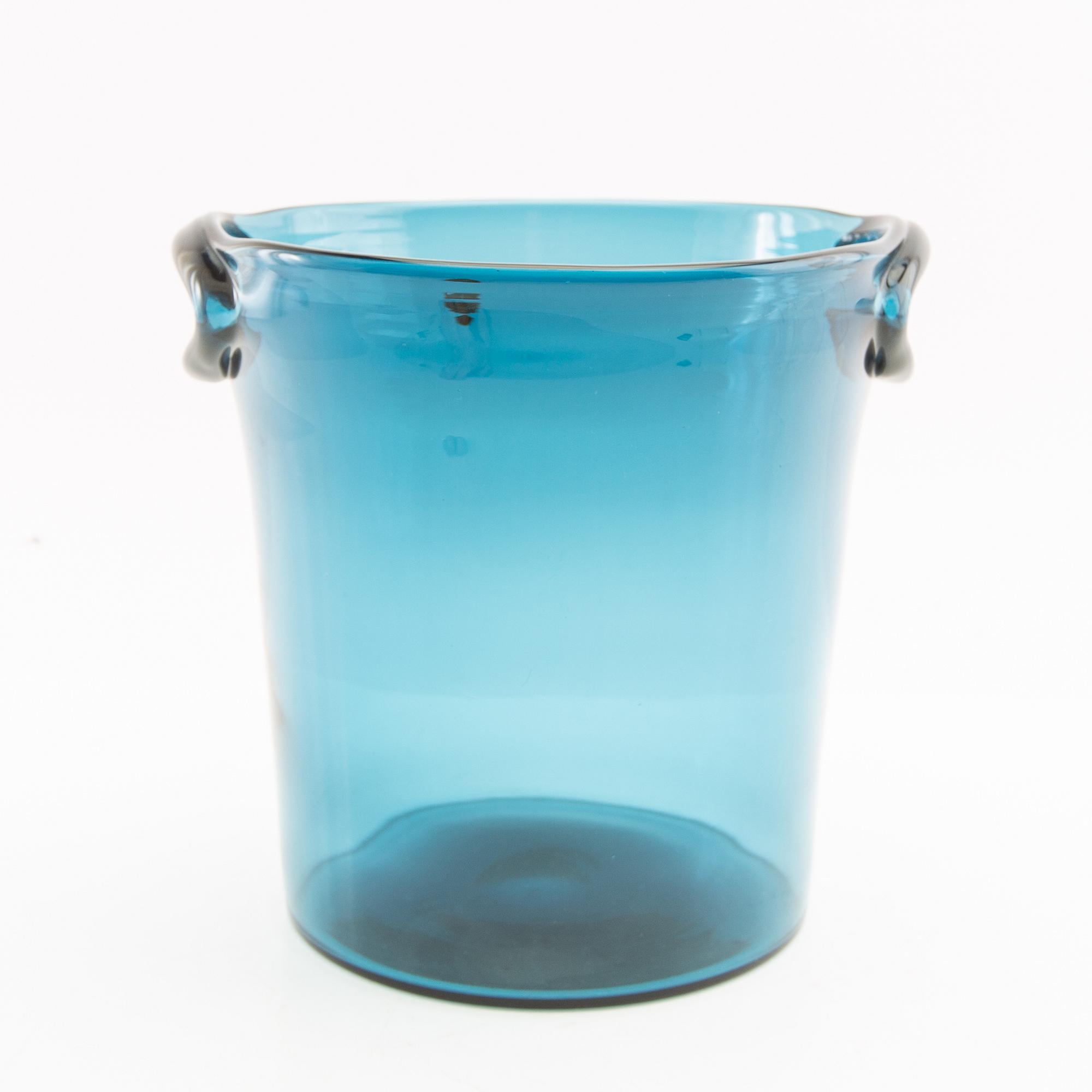 Nils Landberg, wine cooler, glass, Orrefors, 1950s.