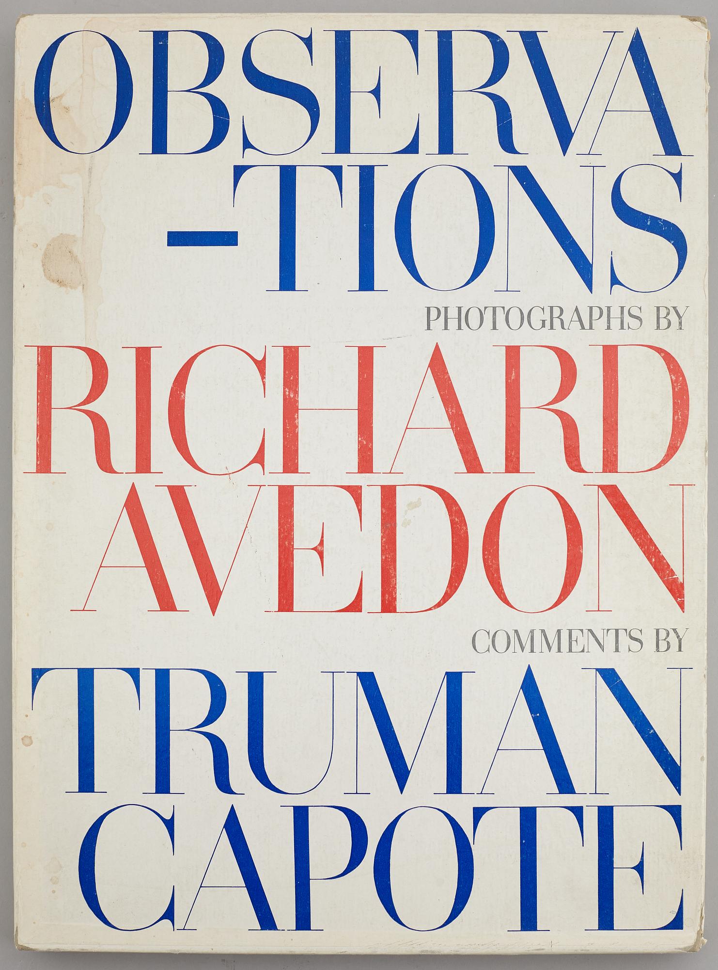 RICHARD AVEDON, book "Observations", 1959.