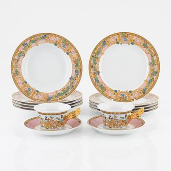 Versace, service parts, 12 pieces, "Le Jardin de Versace", porcelain, Rosenthal, Germany.