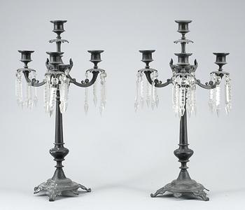 KANDELABRAR, ett par, nyrenässans, 1800-talets slut.