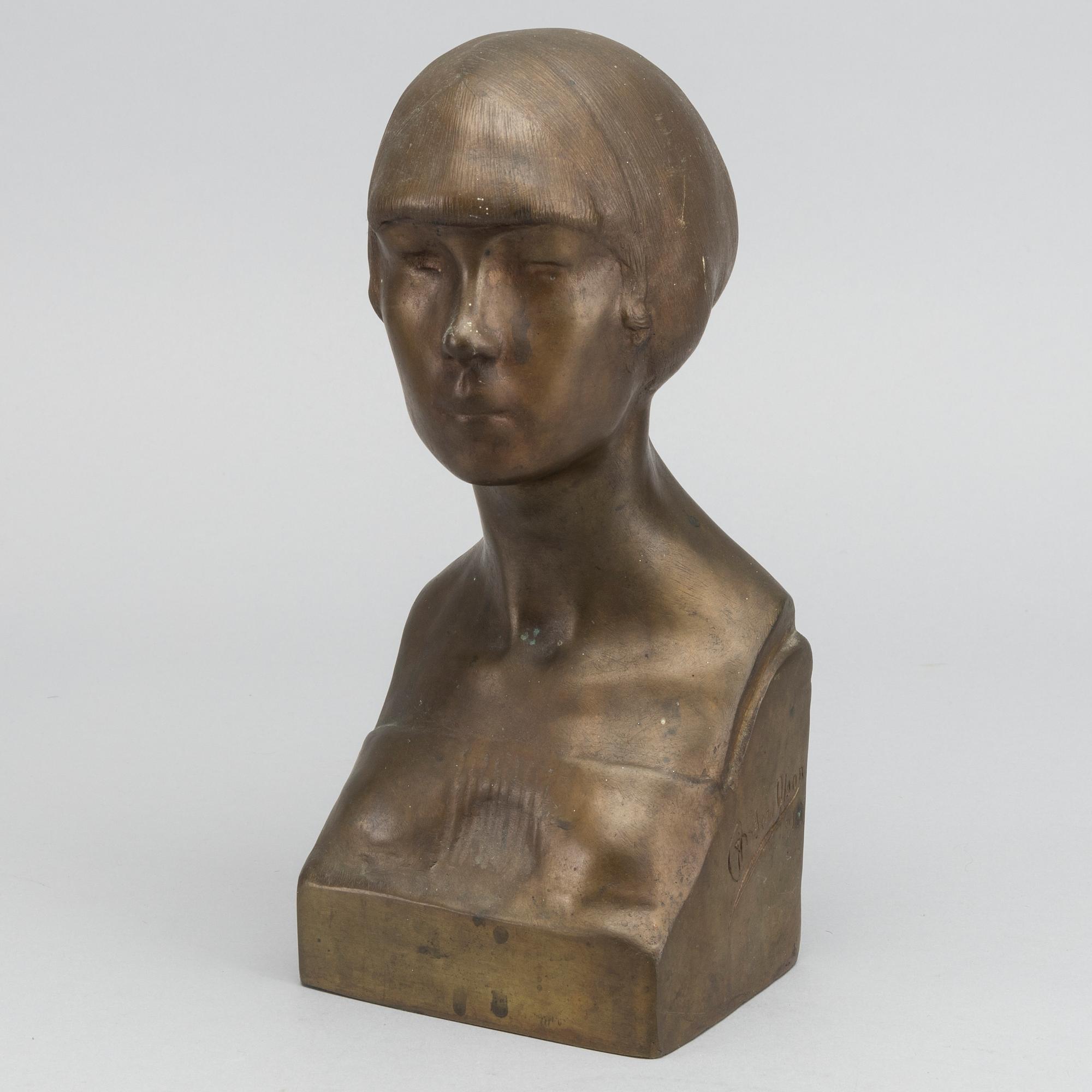 ANDERS OLSON, sculpture signed and dated 1915.