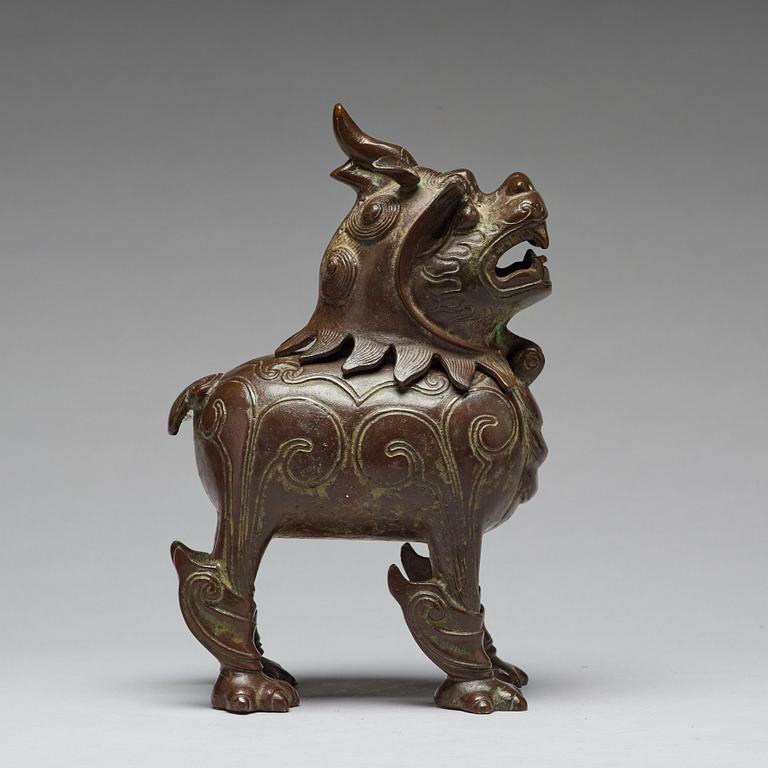 RÖKELSEKAR, brons. Qingdynastin (1664-1912).