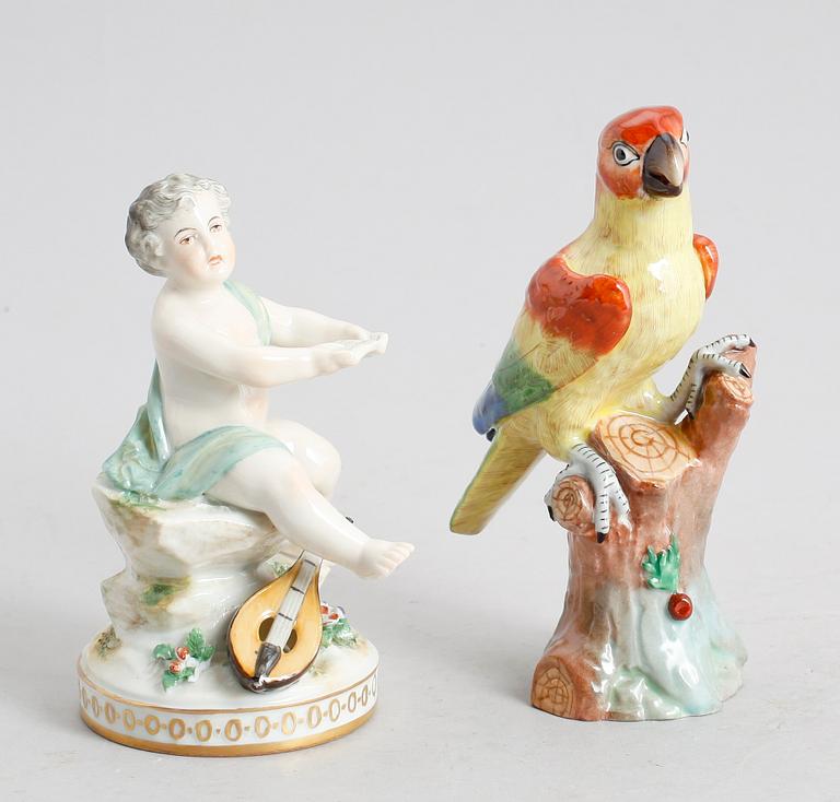 FIGURER, 2 st, porslin, Dresden och Volkstedt, 1900-talets mitt.