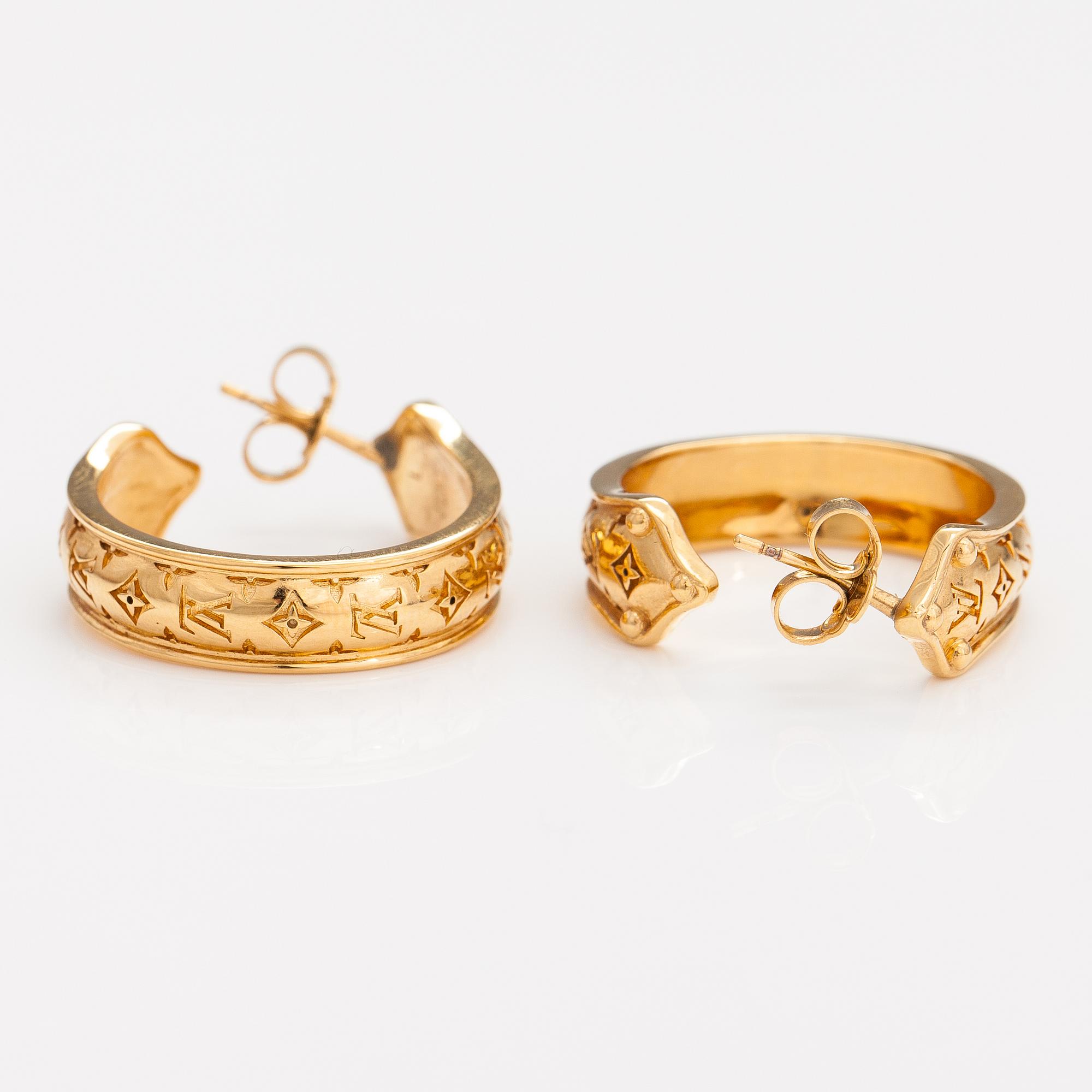 Louis vuitton nanogram earrings top