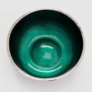 A sterling silver and enamel bowl, maker's mark of A. Tillander, Turku 2005.