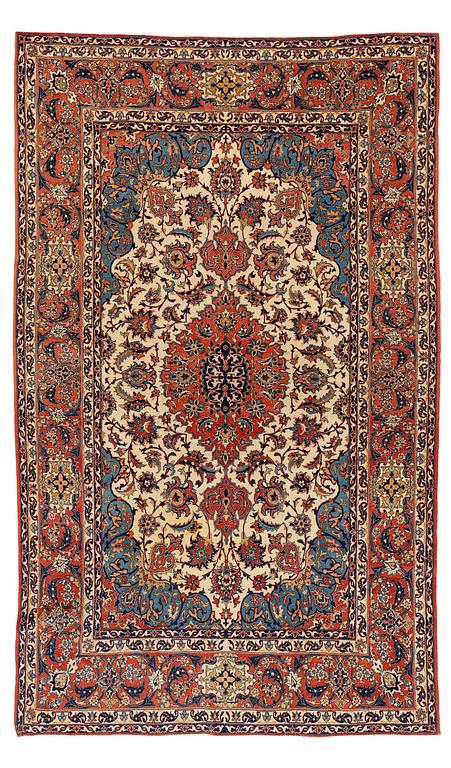 An antique/semi-antique Isfahan, rug c. 239 x 143 cm.