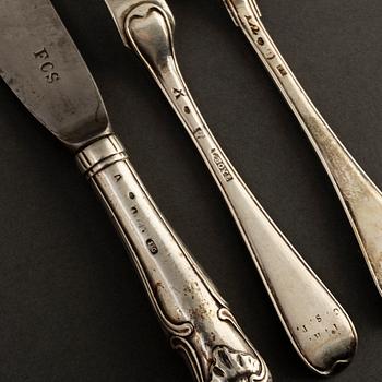 3 pcs silver cutlery. Among others Petter Eneroth Stockholm 1793.