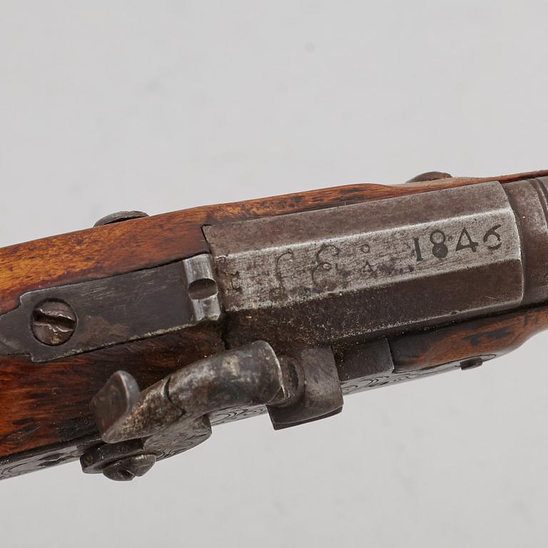 SLAGLÅSPISTOLER, 3 st, 1800-tal.