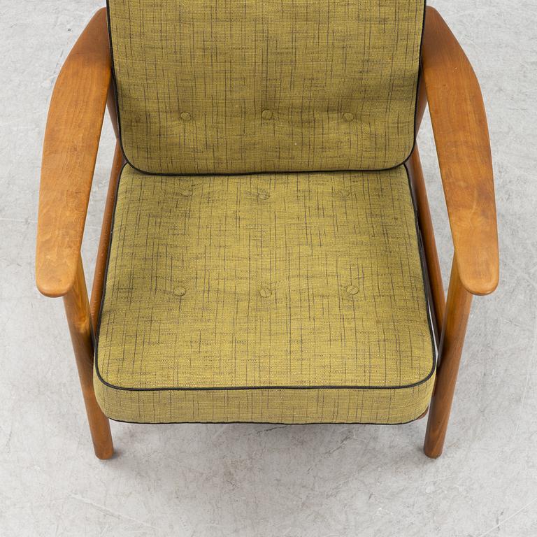 Hans J Wegner, a model 'GE233' teak easy chair, Getama, Gedsted, Denmark.