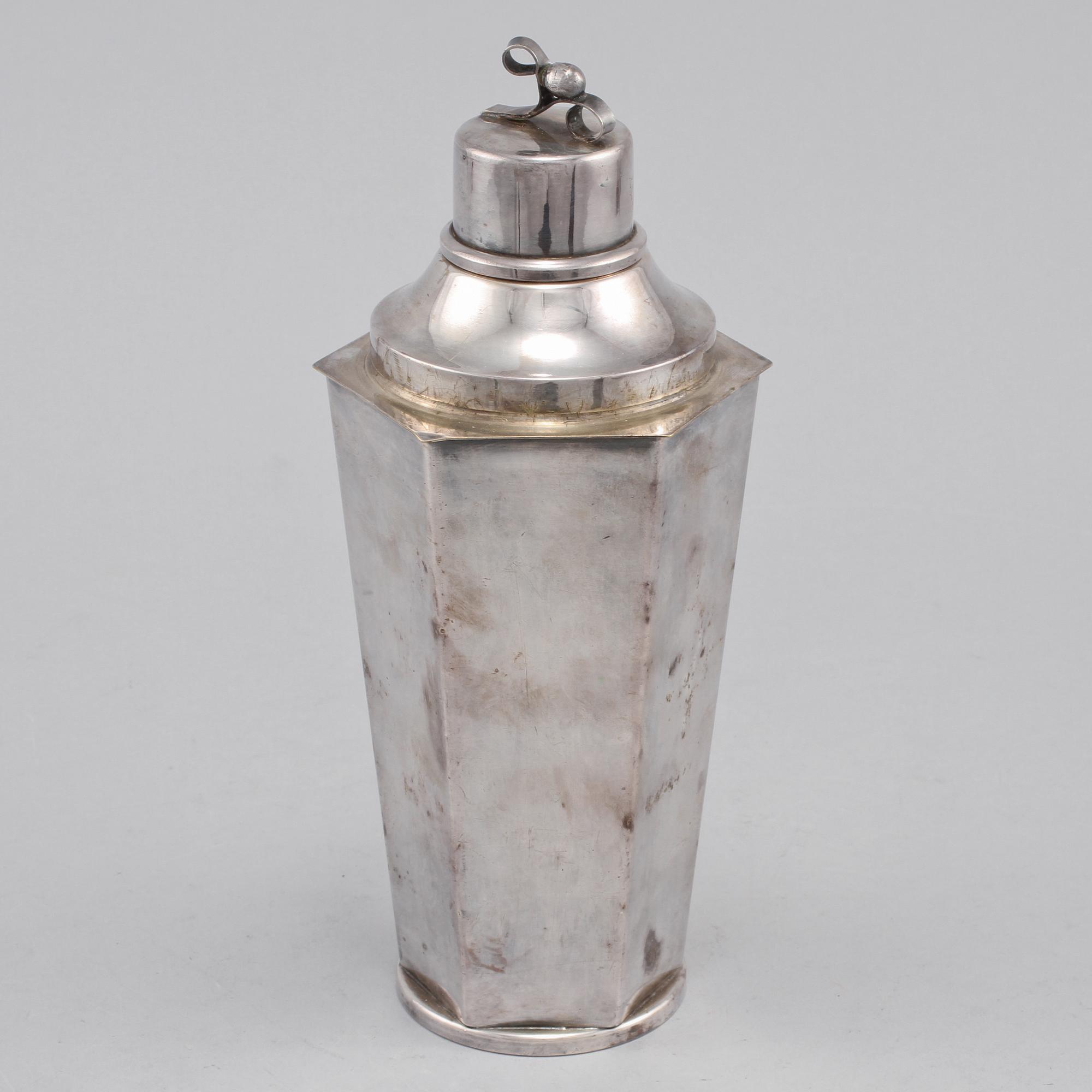 SHAKER, nysilver, art déco, 1900-talets andra kvartal.