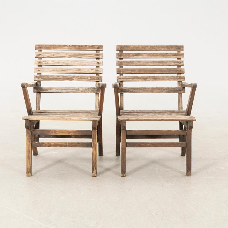 Carl Malmsten, trädgårdsmöbel 3 dlr "Bergshamra" Ingelsta-verken Södertälje 1900-talets senare del.