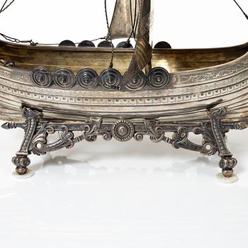 Karl Anderson, a silver viking ship figurine, Stockholm 1905.