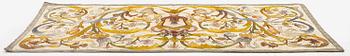 An antique silk embroidery, c. 187 x 88, around the year 1900.