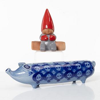 Lisa Larson, advent candle holder and candlestick, stoneware, Gustavsberg.