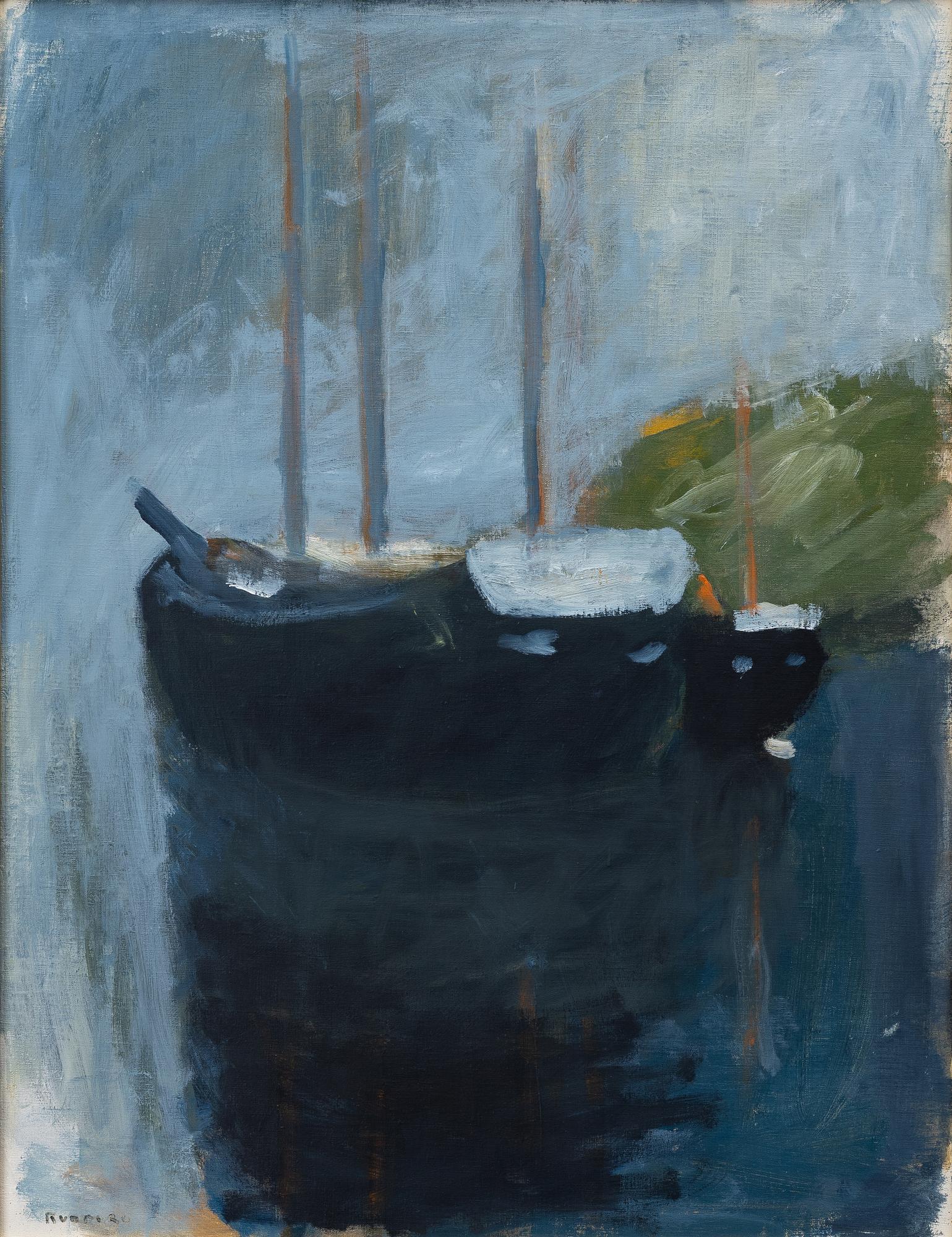 Gustav Rudberg, Boats with lowered sails.