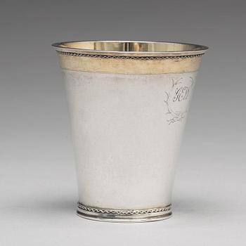 Augustinus Rudman, bägare, silver, Gävle (verksam 1696-1746). Karolinsk.
