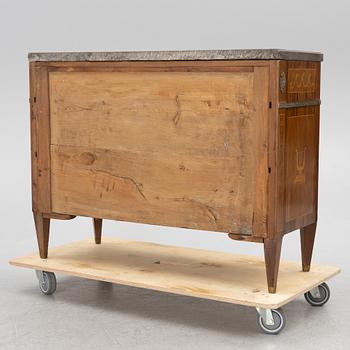 A Gustavian style chest of drawers, late 19th century.