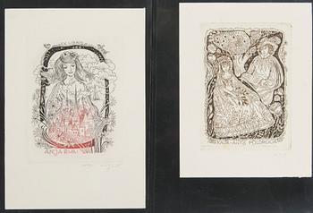 Silvi Väljal, ex-libris etchings, 131 pcs.