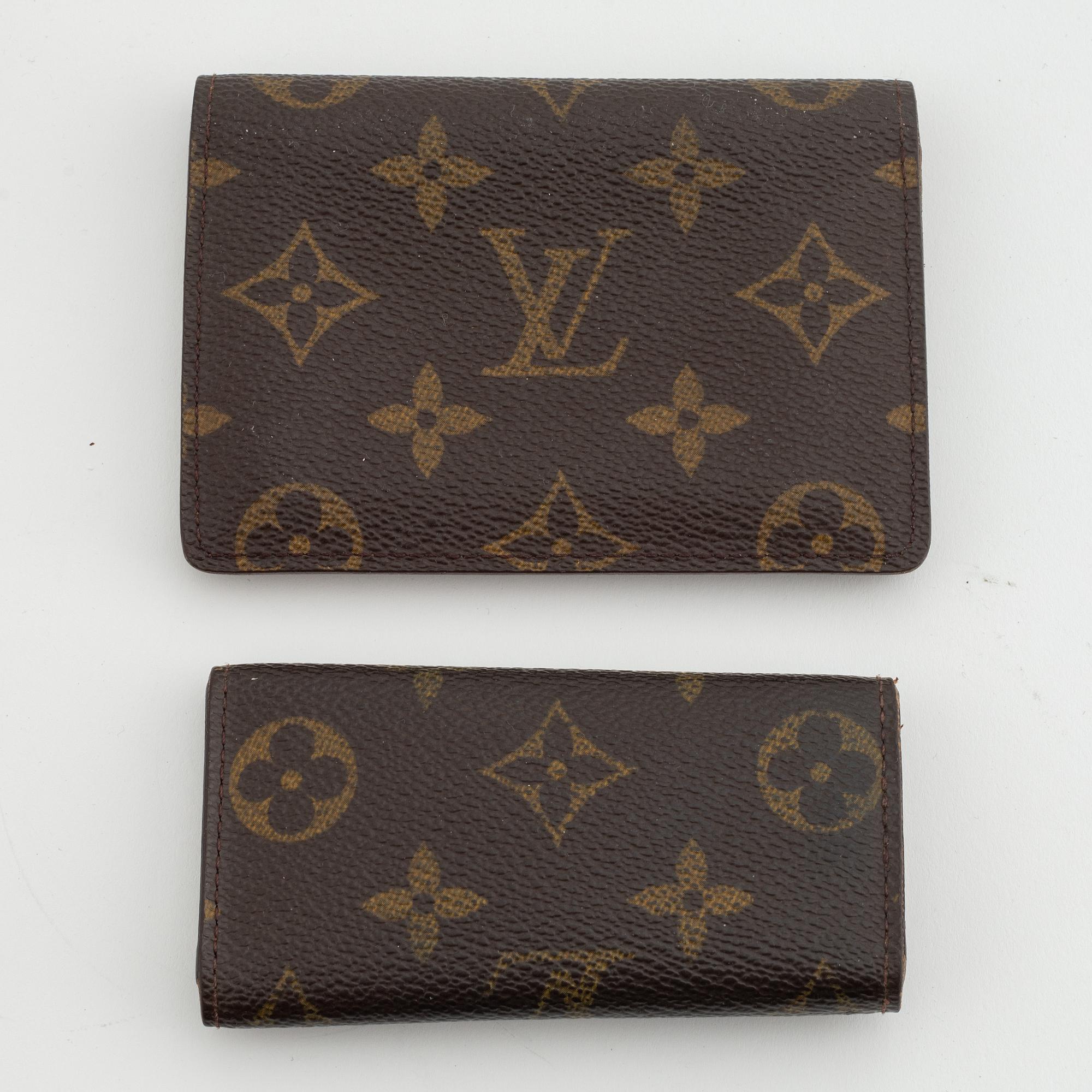 Louis Vuitton, a monogram canvas card holder and a key holder.