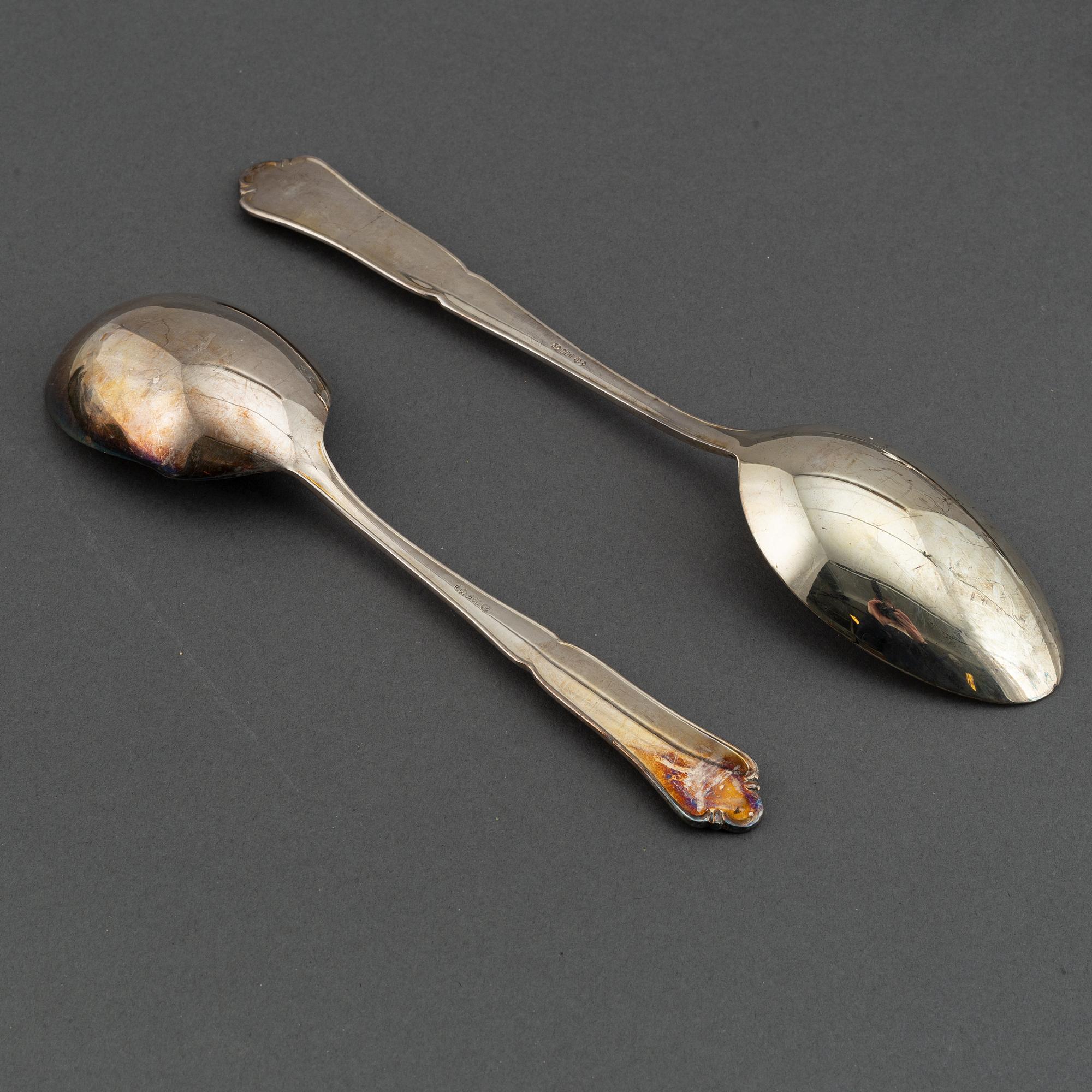 A german silver cutlery service, silver 800, including Bruckmann (68+ 24 pieces).