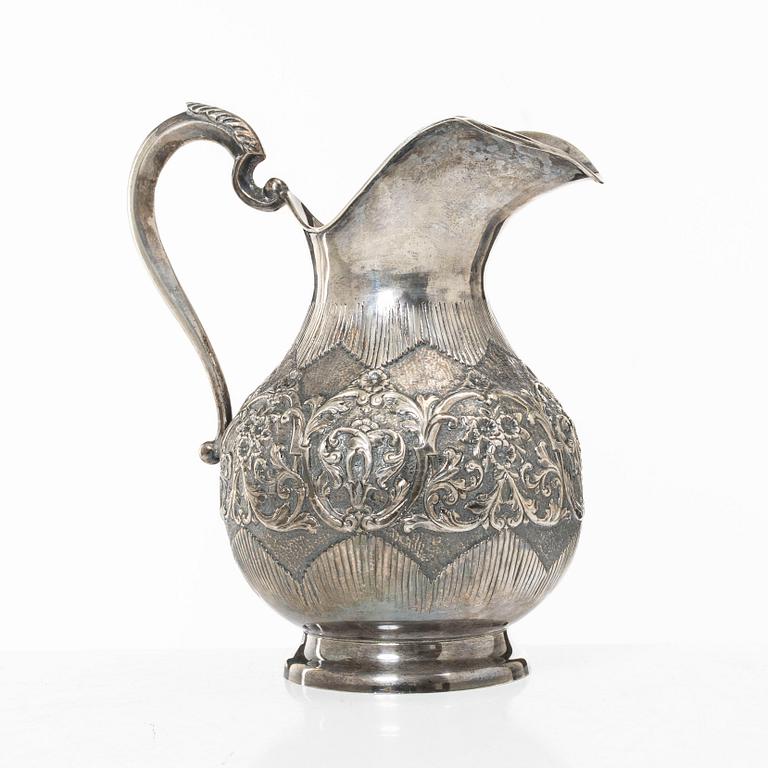 A silver jug, Middle East, mid 20th century.