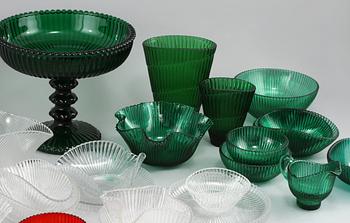 GLASSERVIS, 67 delar, glas, mestadels "Reffla", Arthur Percy, Gullaskruf, formgiven 1952.
